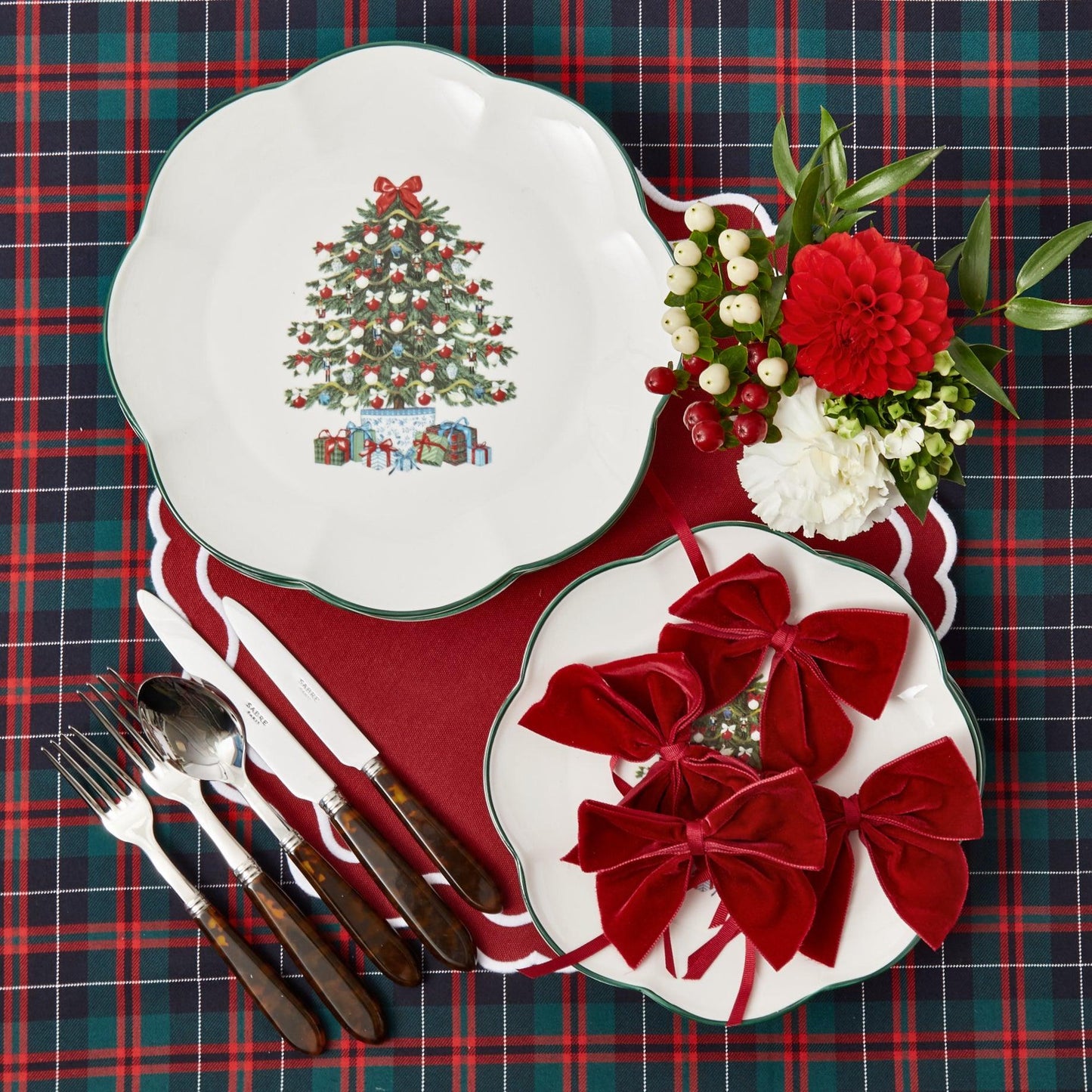 Berry Red Katherine Placemats (Set of 4)