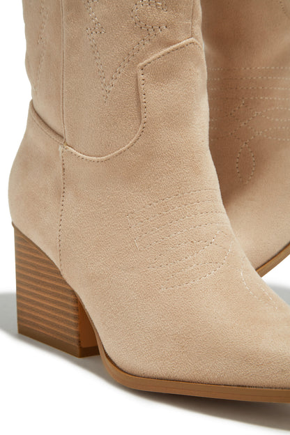 Festival Ready Cowgirl Boots - Khaki