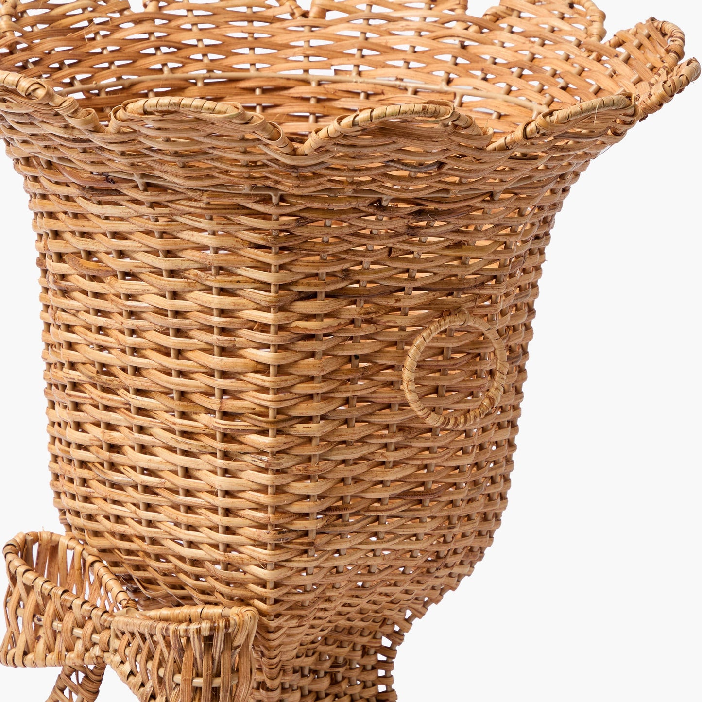 Liliana Bow Scalloped Rattan Urn