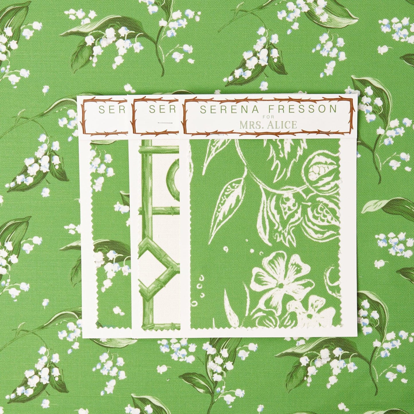 Green Lily of the Valley Fabric