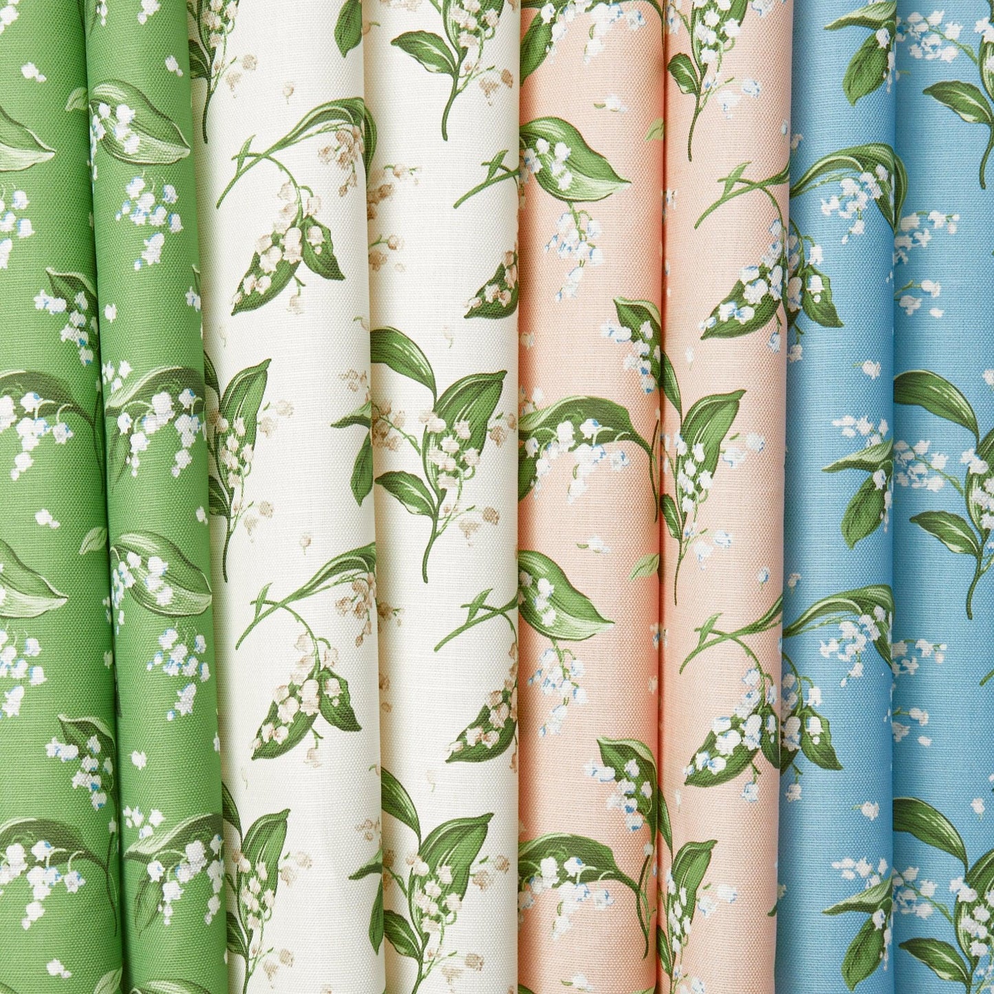 Green Lily of the Valley Fabric