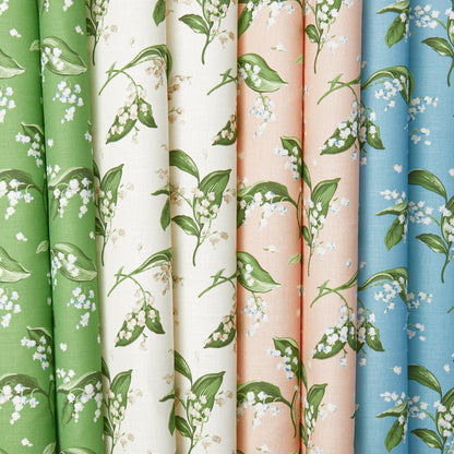 Green Lily of the Valley Fabric