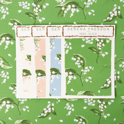Green Lily of the Valley Fabric