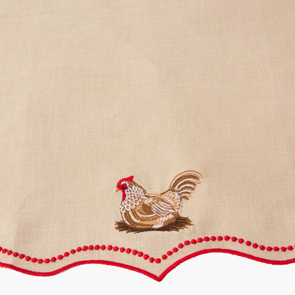 Putty & Red Eloise Linen Placemats & Henrietta Hen Napkins (Set of 4)