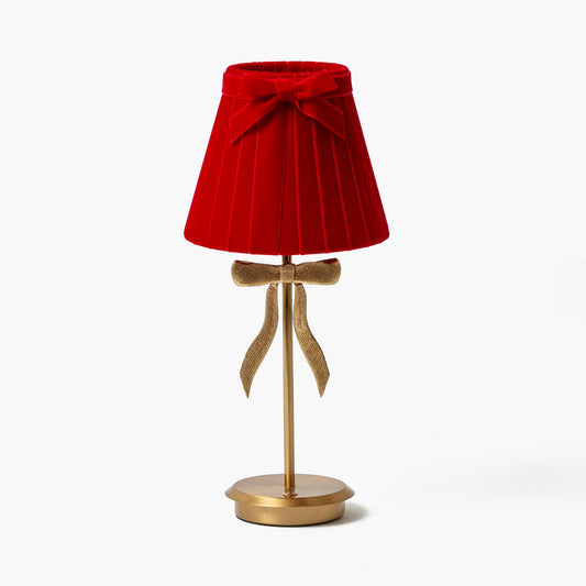 Marilyn Bow Rechargeable Lamp with Red Velvet Bow Shade (18cm)