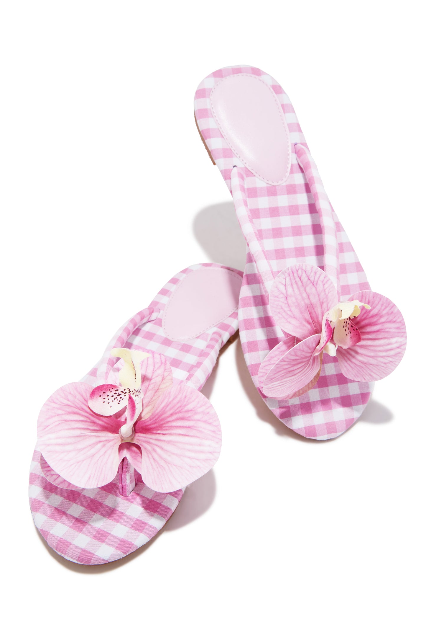 Isla Bonita Gingham Slip On Sandals - Pink