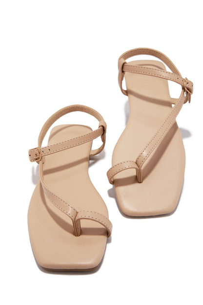 Monet Flat Strappy Sandals - Nude