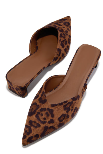 Danielle Mid Heel Mule Pumps - Leopard
