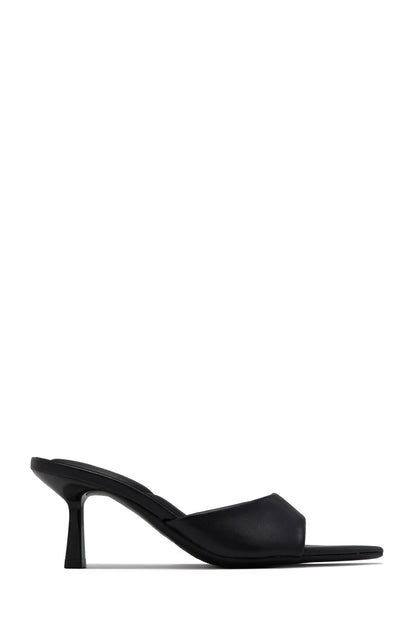 Ivanna Mid Heel Mules - Black PU