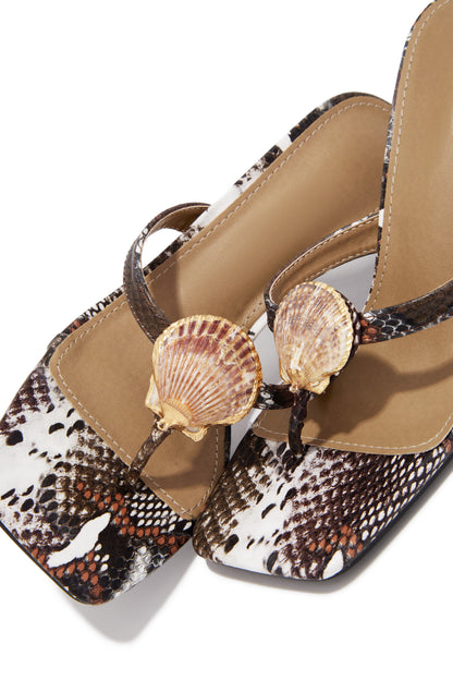 Exotic Poison Single Sole Thong Strap Heels - Snake