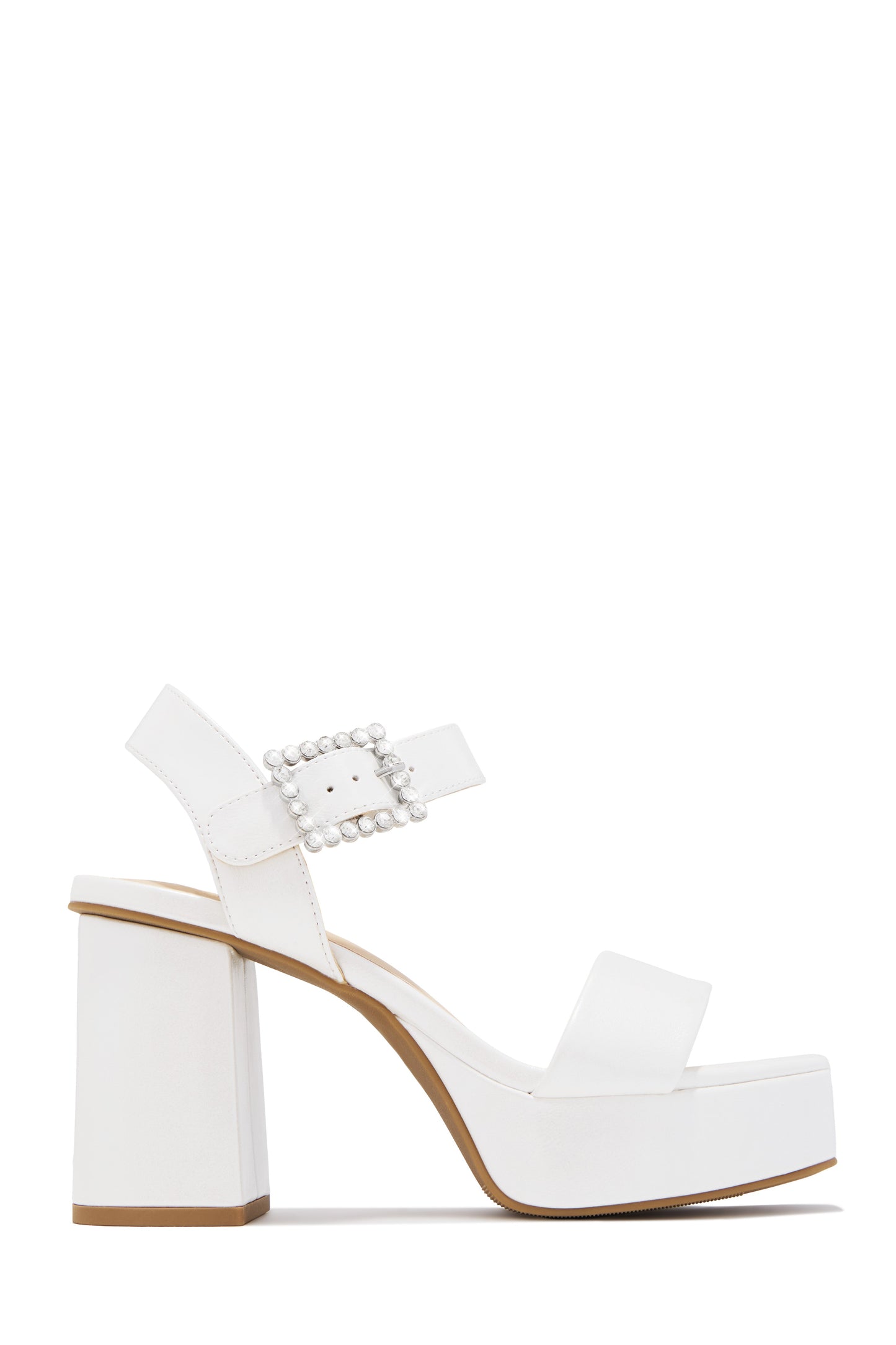 Wifey Material Platform Heels - White Pearl