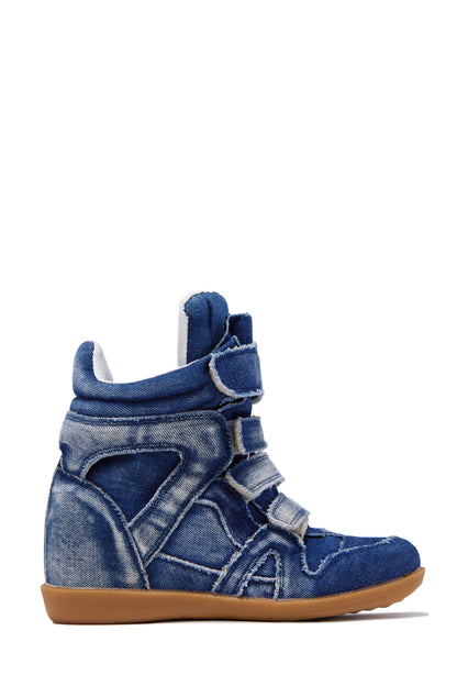 Gigi Wedge Sneakers - Denim