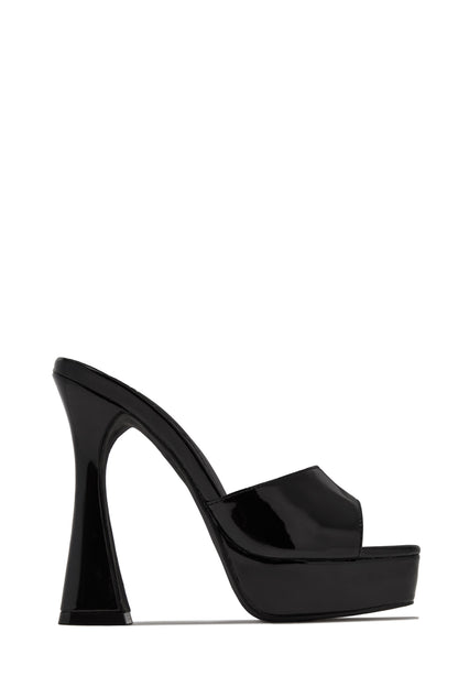 Jianna Platform Heel Mules - Black