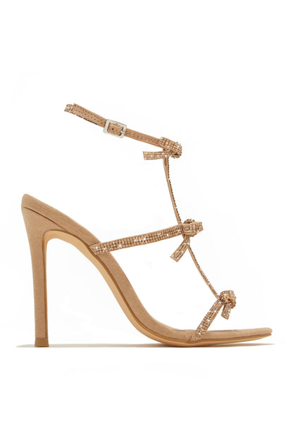 Party Season Embellished High Heels - Nude