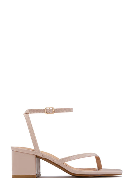 Letty Chunky Mid Heels - Nude