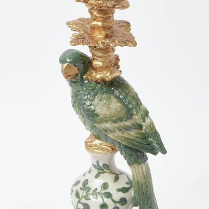 Olive Parrot Lamp with Olive Lotus Ruffle Shade (30cm)