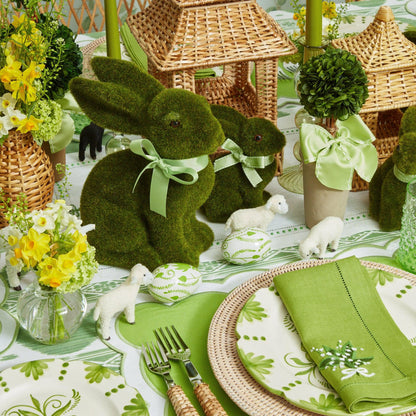 Potted Boxwood Ball with Green Bow (Pair)