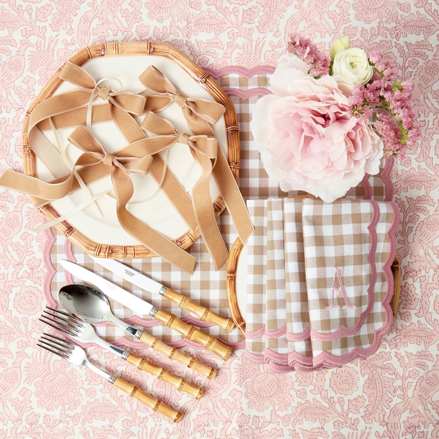 Oat Velvet Bow (Set of 4) - 20cm