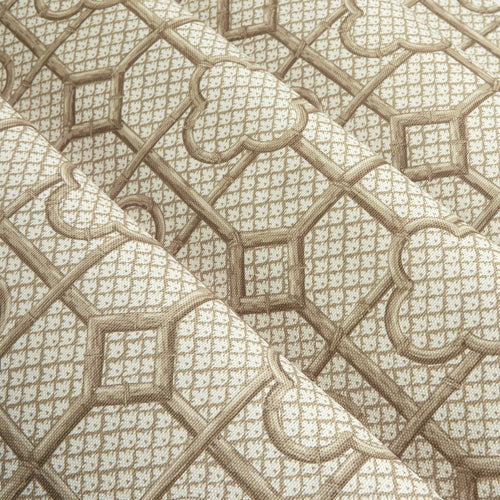 Putty Bamboo Trellis Fabric