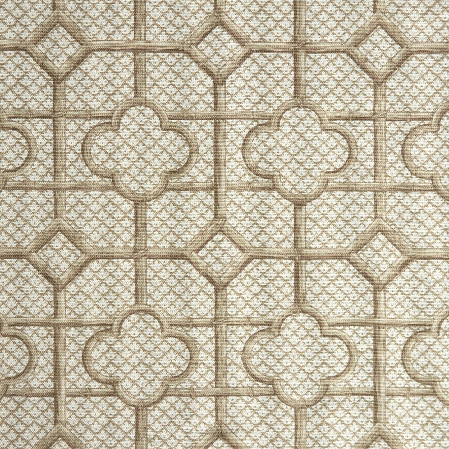 Putty Bamboo Trellis Fabric
