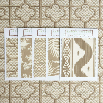 Putty Bamboo Trellis Fabric