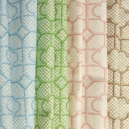Putty Bamboo Trellis Fabric