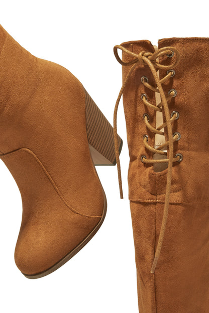 Roadie Over The Knee Block Heel Boots - Tan