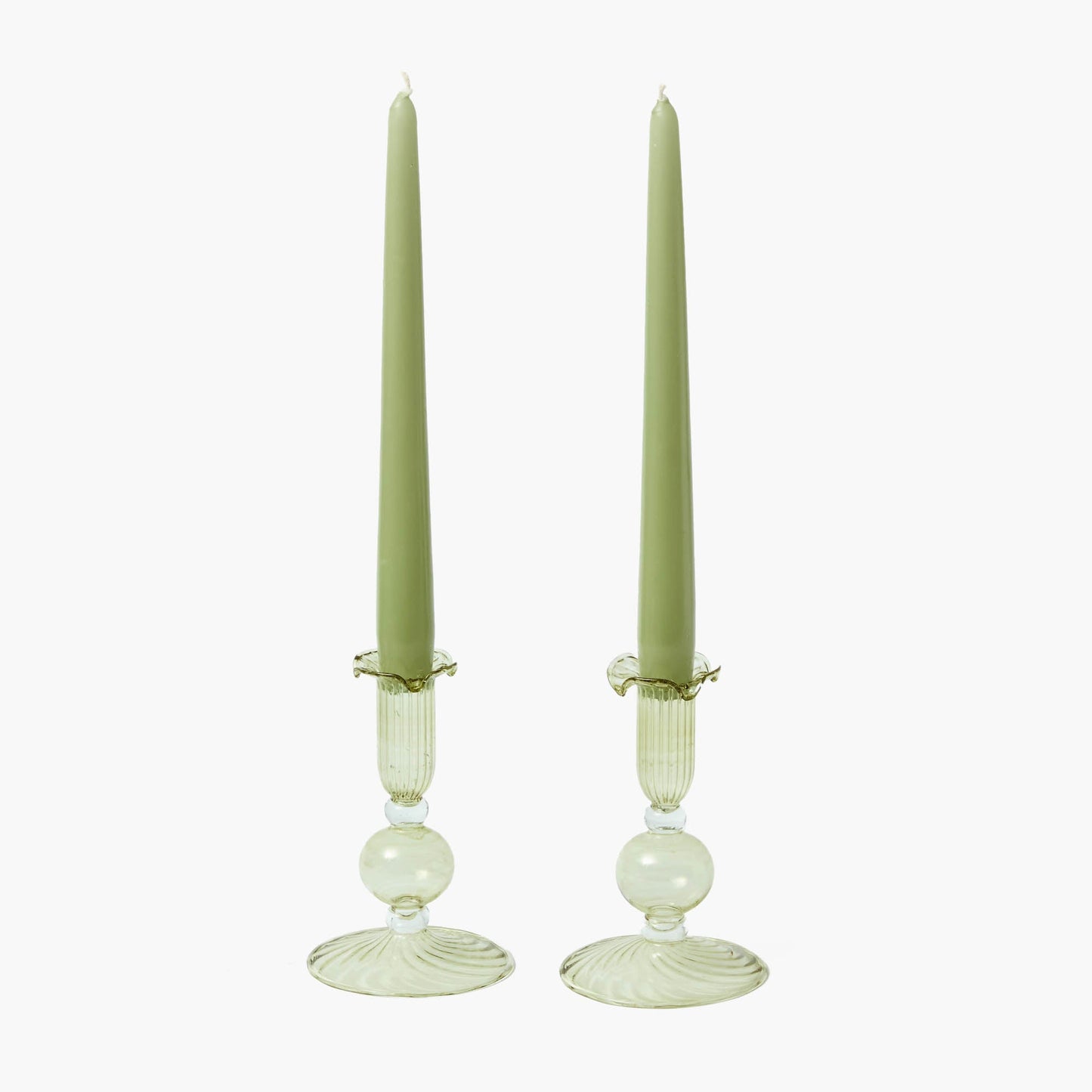 Green Small Eden Candle Holders (Pair)