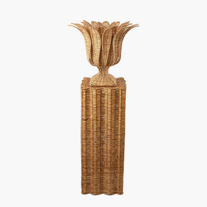 Palm Rattan Urn & Pedestal