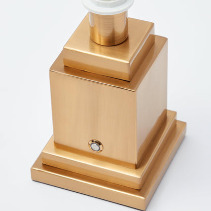 Small Square Rechargeable Lamp with Green Floral Shade (18cm)