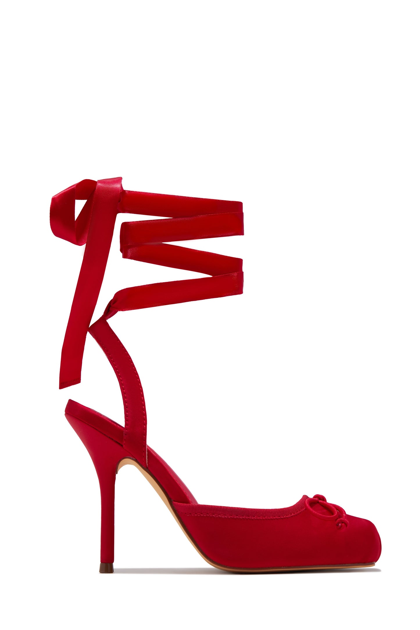 Klara Ballet Lace Up Heels - Red