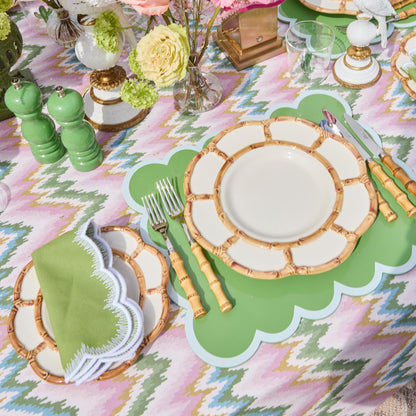 Petal Bamboo Ceramic Dinner Plates (Set of 4)