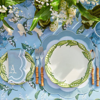 Blue Serena Appliqué Placemats & Napkins (Set of 4)