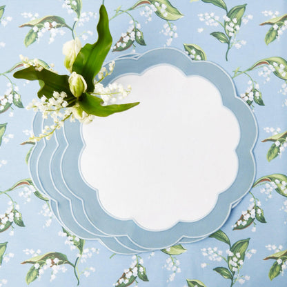 Blue Serena Appliqué Placemats & Napkins (Set of 4)