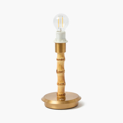 Bamboo Short Rechargeable Lamp with Putty Lotus Shade (18cm)