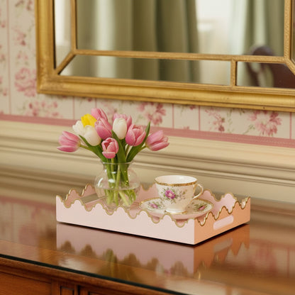 Small Pink Chinoiserie Tole Tray