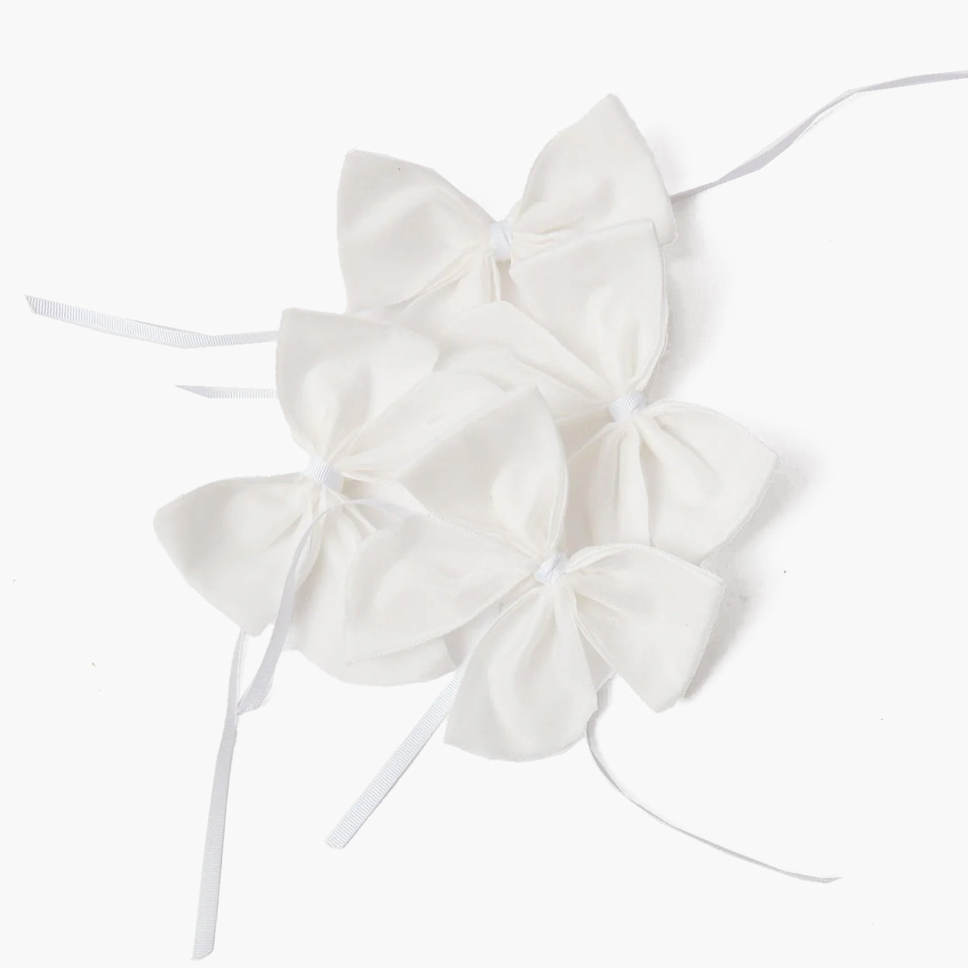 Snow White Velvet Napkin Bows (Set of 4)