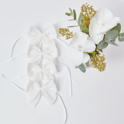 Snow White Velvet Napkin Bows (Set of 4)