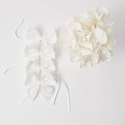 Snow White Velvet Napkin Bows (Set of 4)