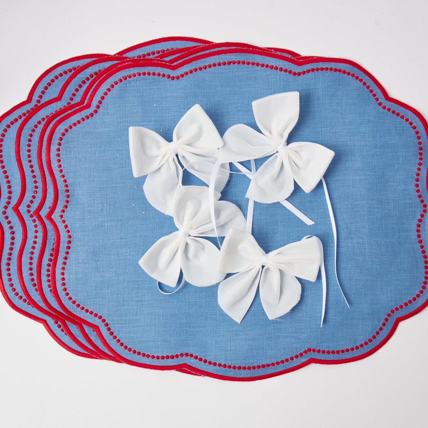 Snow White Velvet Napkin Bows (Set of 4)