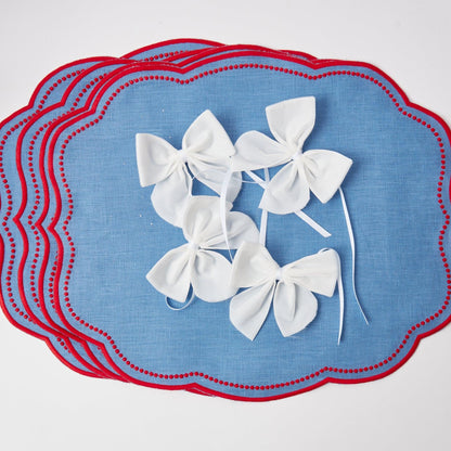 Snow White Velvet Napkin Bows (Set of 4)