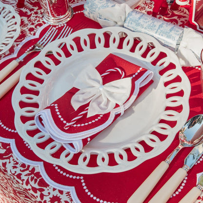 Snow White Velvet Napkin Bows (Set of 4)