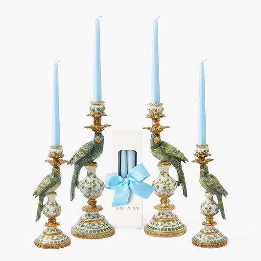 Olive Parrot Candle Set (Soft Blue)