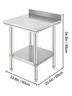 SucceBuy Stainless Steel Kitchen Work Bench Commercial Catering Table Worktable w/Undershelf 330LBS 286LBS for Restaurant