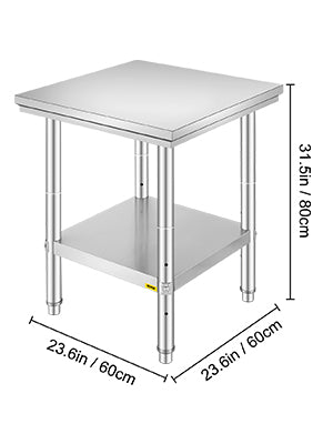 SucceBuy Stainless Steel Kitchen Work Bench Commercial Catering Table Worktable w/Undershelf 330LBS 286LBS for Restaurant