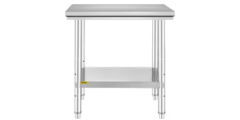 SucceBuy Stainless Steel Kitchen Work Bench Commercial Catering Table Worktable w/Undershelf 330LBS 286LBS for Restaurant