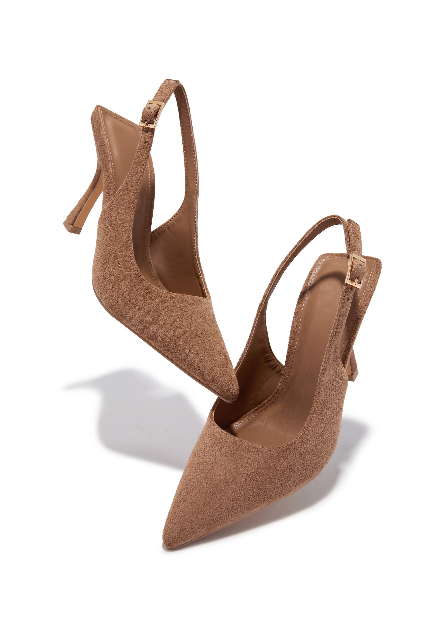 Carianna Faux Suede Slingback Pumps - Taupe