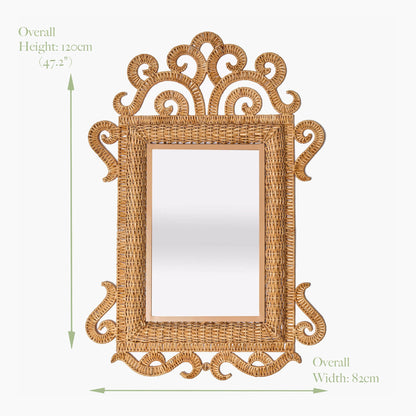 The Medium Grand Rattan Mirror