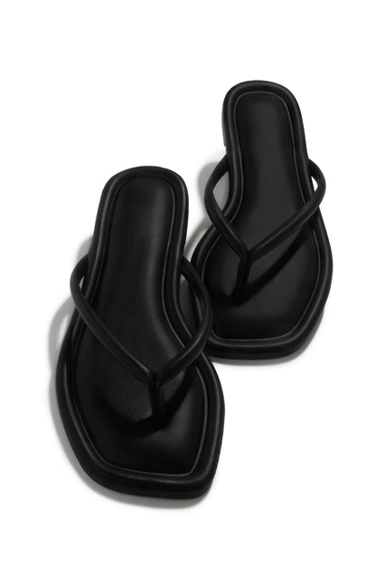 Slip Into Summer Thong Sandals - Black