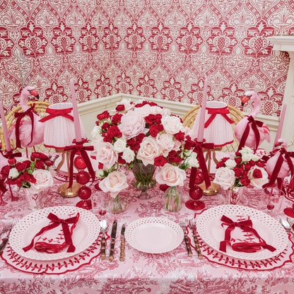 Pink & Red Bow Laurel Placemats (Set of 4)